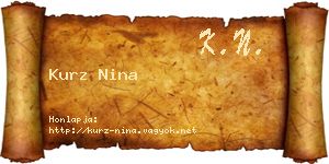 Kurz Nina névjegykártya